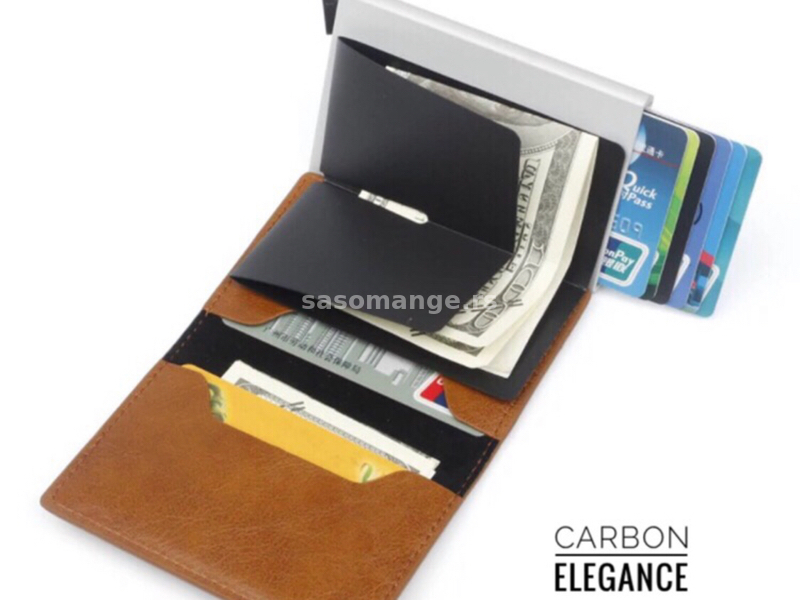 Card holder, 7+2 kartice + poseban deo za novac i RFID zastita kartica