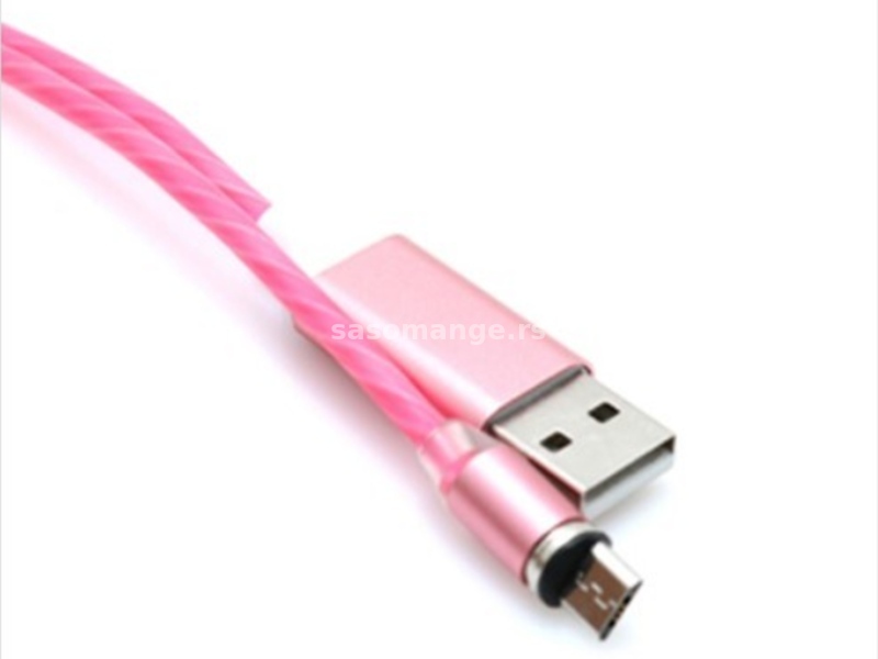 USB data kabal -USB data kabal X-CABLE micro USB svetleci roze