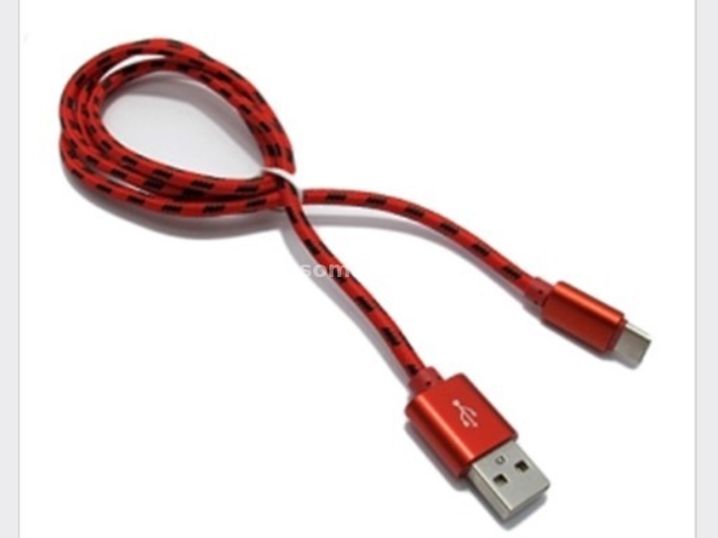 USB data kabal BRAID Type C crveni -USB data kabal BRAID Type C crveni