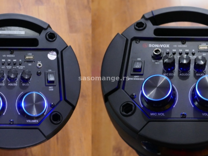 SONIVOX VS-SS2362 Bluetooth blutut zvucnik 2x6,5" Karaoke