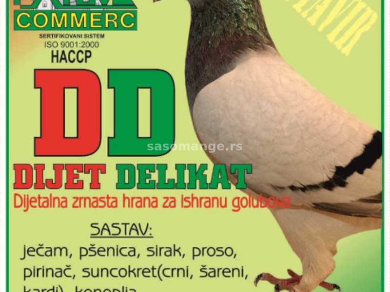 Mesana zrnasta hrana za golubove i komponente
