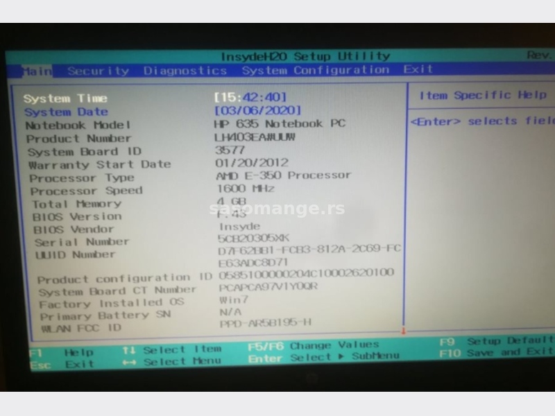 HP 635 AMD Maticna ploca