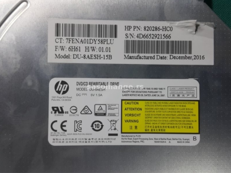 HP 250 G5 Optika DVD Rezac