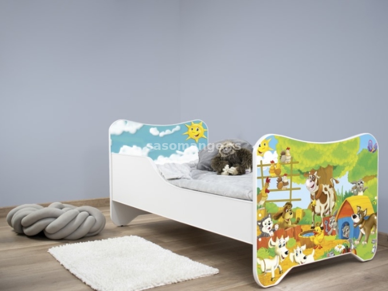 Dečiji krevet sa dušekom Happy Kitty 160x80 Farm