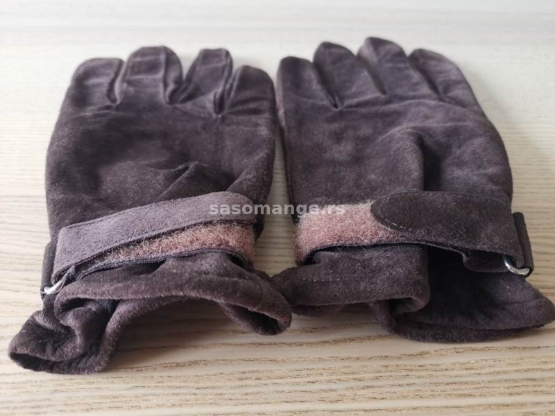Braon rukavice od velura