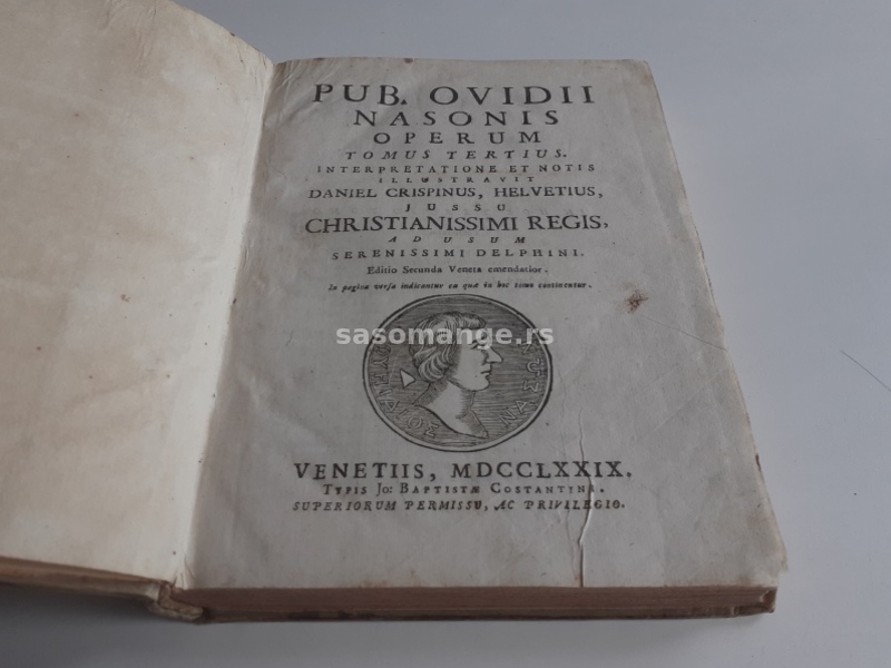 Pub. Ovidii Nasonis Operum tomus tertius RETKO ANTIKVARNA 1779.