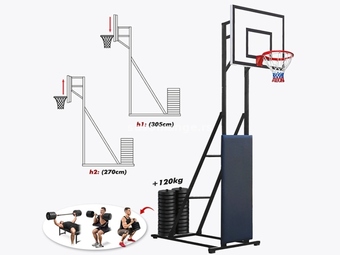 Košarkaška Konstrukcija MOBILE + Školska tabla+ obruč