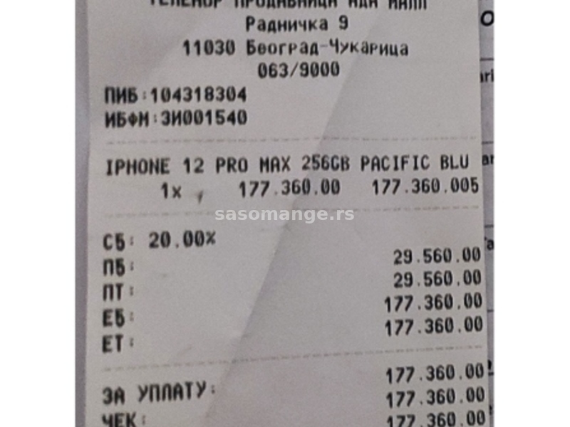 Iphone 12 pro max 256gb vakum 24m garancija sim free