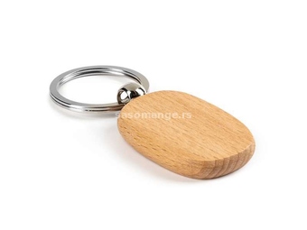 WOODY O Drveni ovalni privezak za ključeve