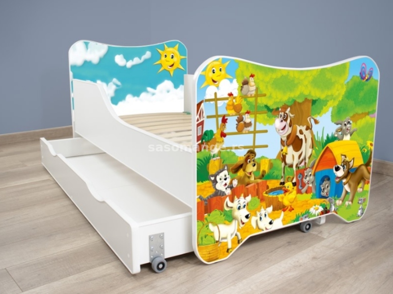 Dečiji krevet sa dušekom Happy Kitty 160x80 Farm