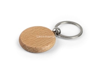 WOODY Drveni okrugli privezak za ključeve