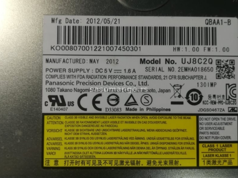 Acer Aspire V5-531 Optika DVD CD ROM