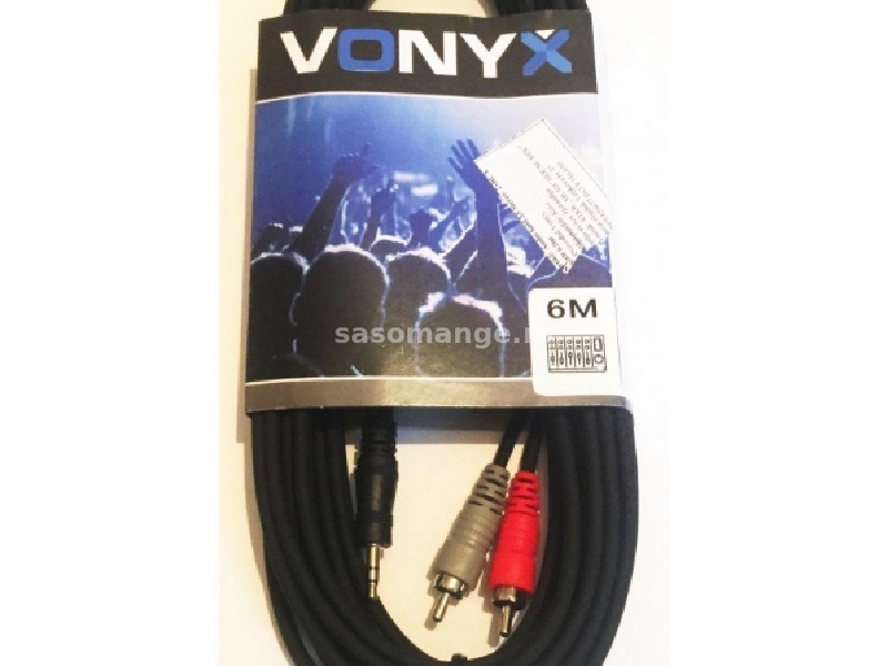 Vonyx 3.5mm Stereo-2x RCA Male Audio kabl 6m