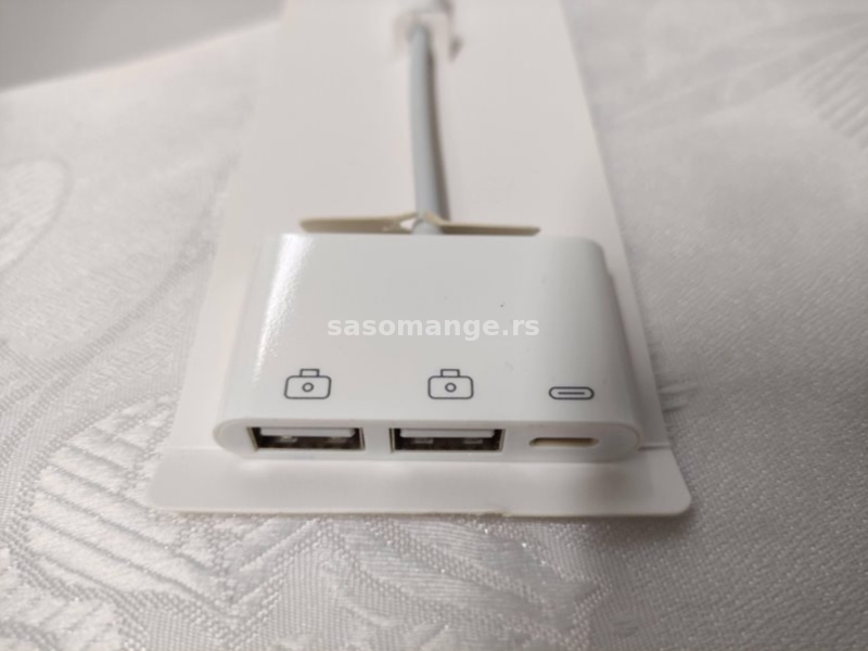 Adapter lightning na 2 USB camera reader 3u1 za iPhone