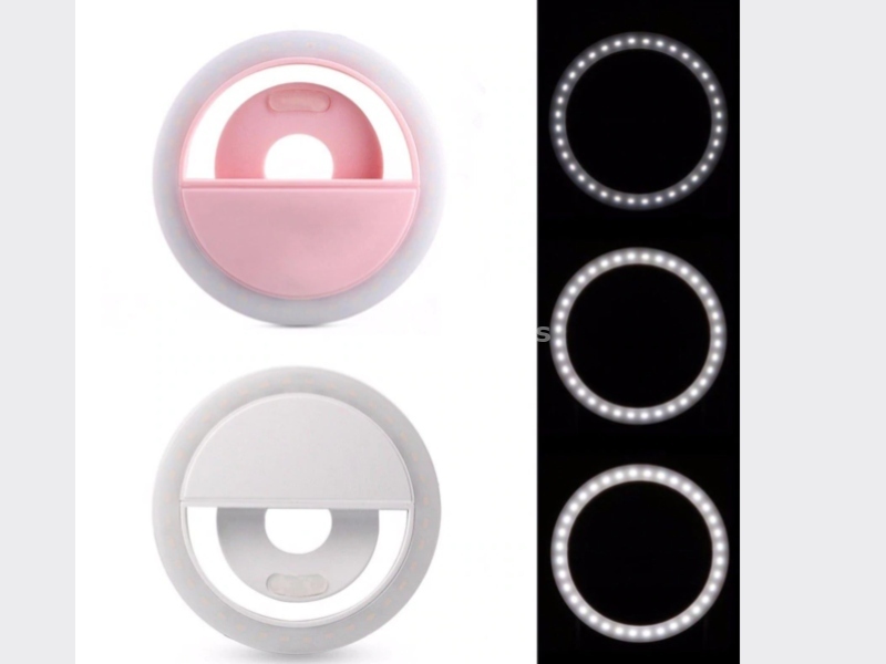 Selfie Ring LED Svetlo Za Mobilne Telefone (Beli)