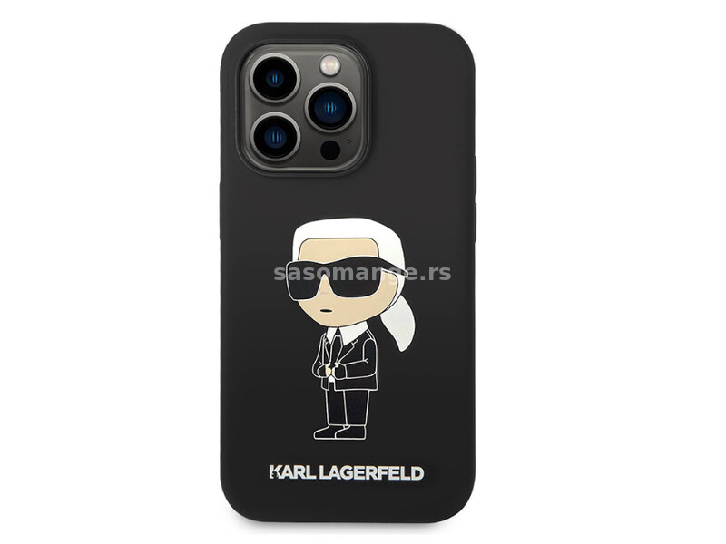 Futrola silikon Karl Lagerfeld NFT Ikonik Hard Case za Iphone 14 Pro crna