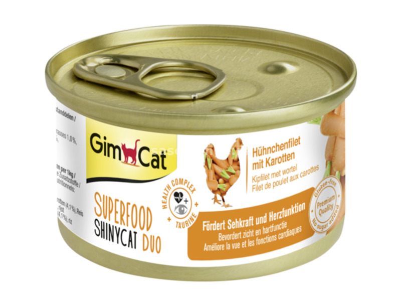 GimCat ShinyCat piletina i sargarepa 70g