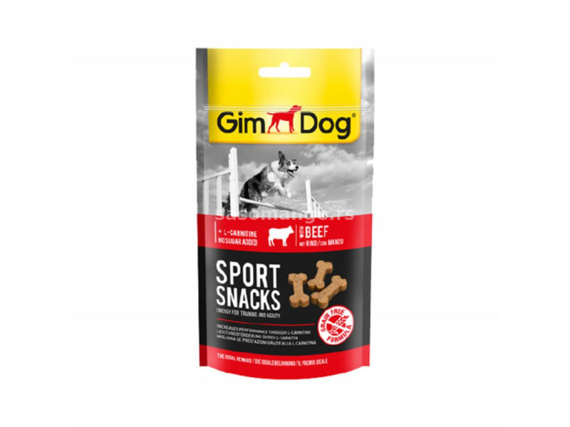 Poslastica za pse GIMDOG SPORTSNACKS - govedina, 60 g