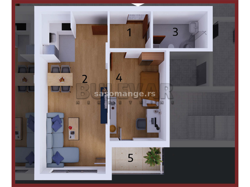 2,0 stan , centar, 49 m2, VII sprat, cg.