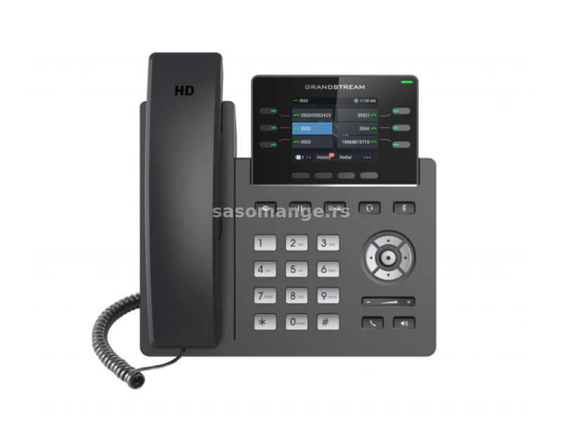 Grandstream GRP-2613 Carrier-grade 6-line/3-SIP VoIP HD telefon, podesivi 2.8" TFT color LCD 320x...