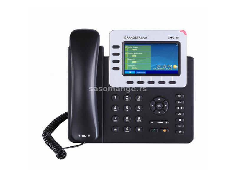 Grandstream GXP-2140 Enterprise 4-line/4-SIP VoIP HD telefon, TFT color LCD 480x272 displej i 2 x...
