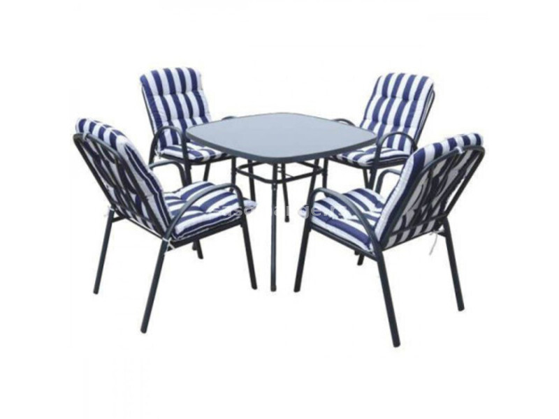 Green Bay Baštenski set sto + 4 stolice sa jastucima – Veneto ( 037984 )