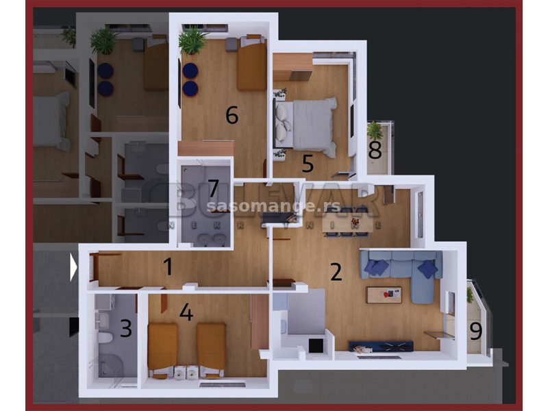 4,0 stan , centar, 99 m2, V sprat, cg.