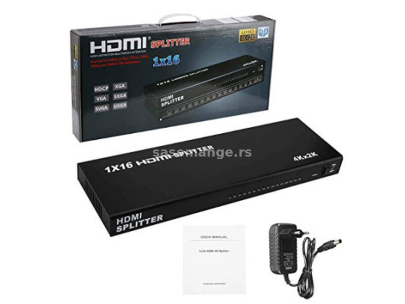 HDMI spliter aktivni 1/16 12V/3A KT-HSP-1.16 ( 11-402 )