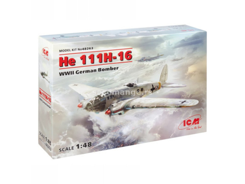 ICM Model Kit Aircraft - He 111H-16 WWII German Bomber 1:48 ( 060932 )
