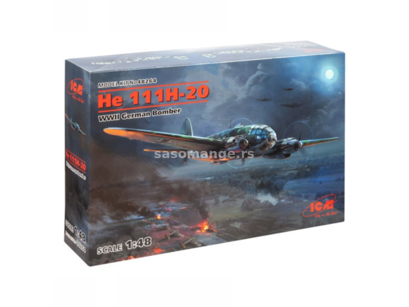 ICM Model Kit Aircraft - He 111H-20 WWII German Bomber 1:48 ( 060933 )