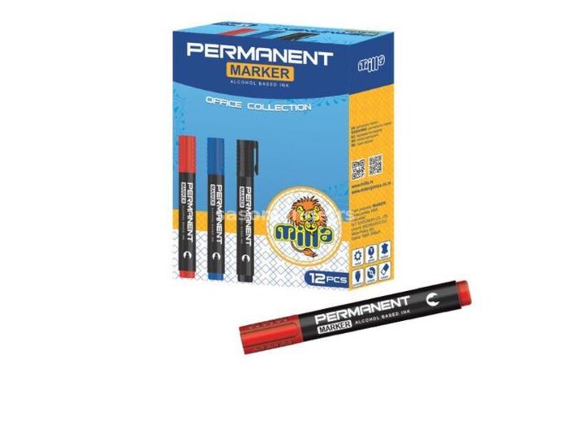 MARKER PERMANENT CRVENI MILLA 1/12