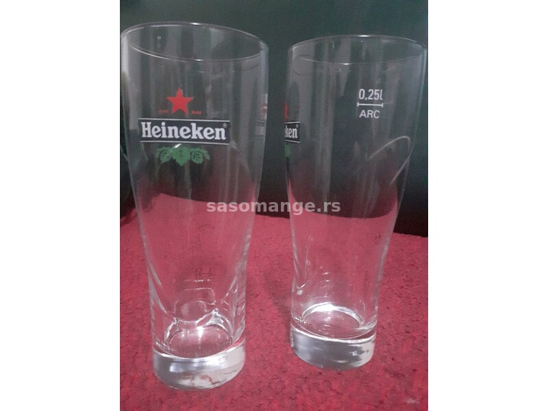 Heineken staklena čaša 0.25l 2kom (222)