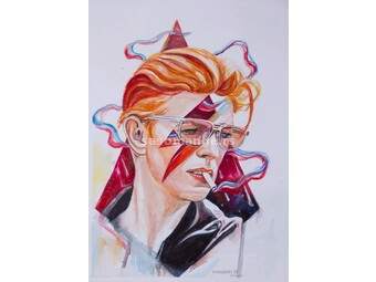 David Bowie portret - Akvarel slika