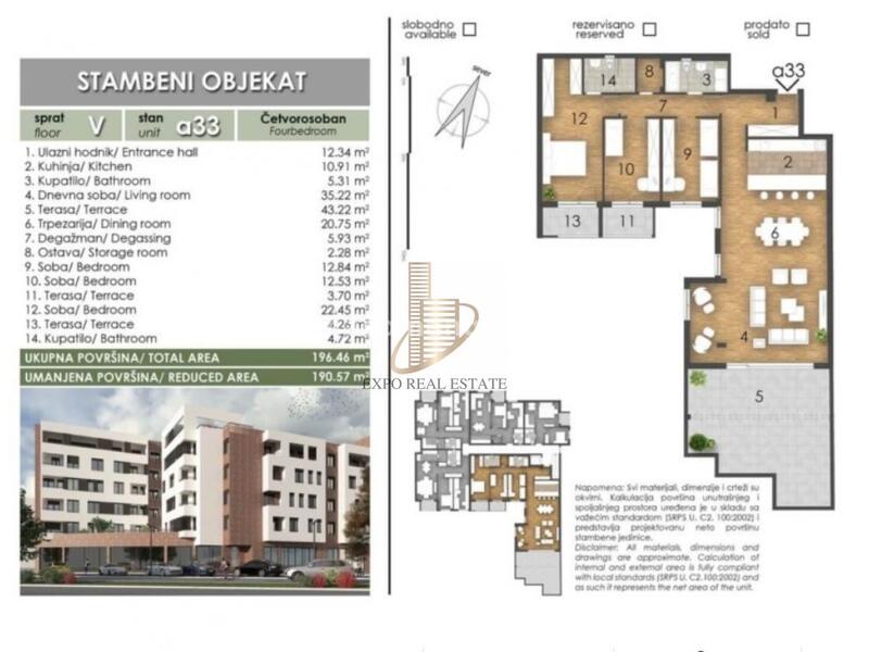 Za prodaju 4,0 stan od 196m2 - terasa 43m2 - Telep