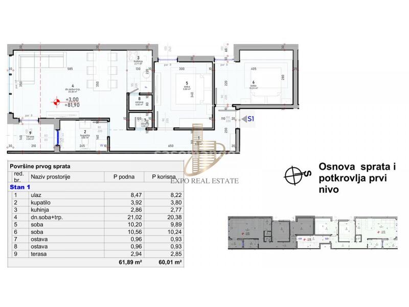 Stan u izgradnji - urbana vila - 3,0 - 60m2 - Telep