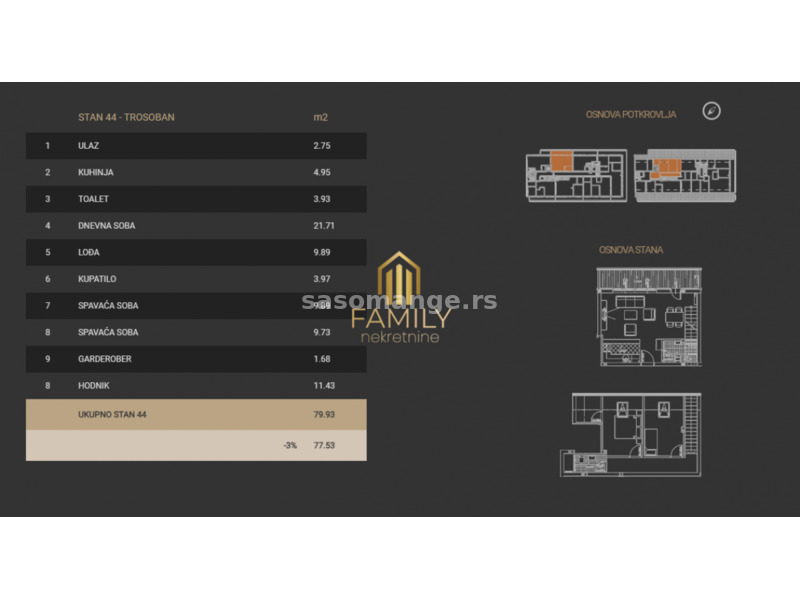 Prodaje se trosoban dupleks 77m Idealno za porodice