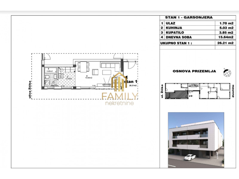 Garsonjera 26m Adice, Prizemlje, Savršena Investicija!