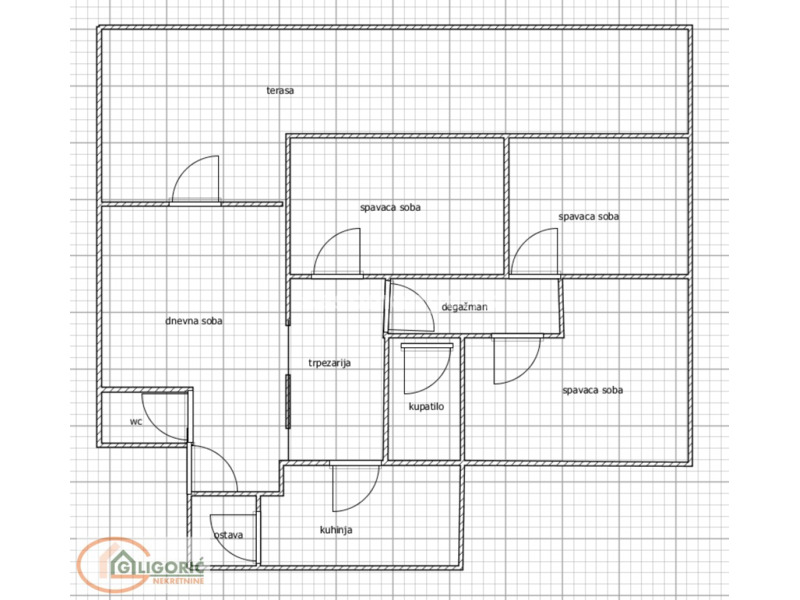 Troiposoban stan 84m2+26m2 terasa - Uknjižen