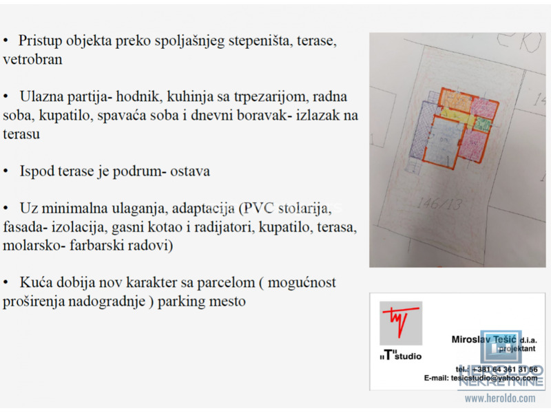 Prodaje se kuca površine 111m2 na placu od 4 ara u Ćupriji. Izuzetna lokacija i potencijal.