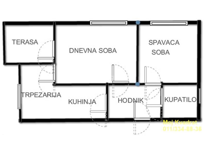 Vračar, Kalenić pijaca - Sinđelićeva, 58m2