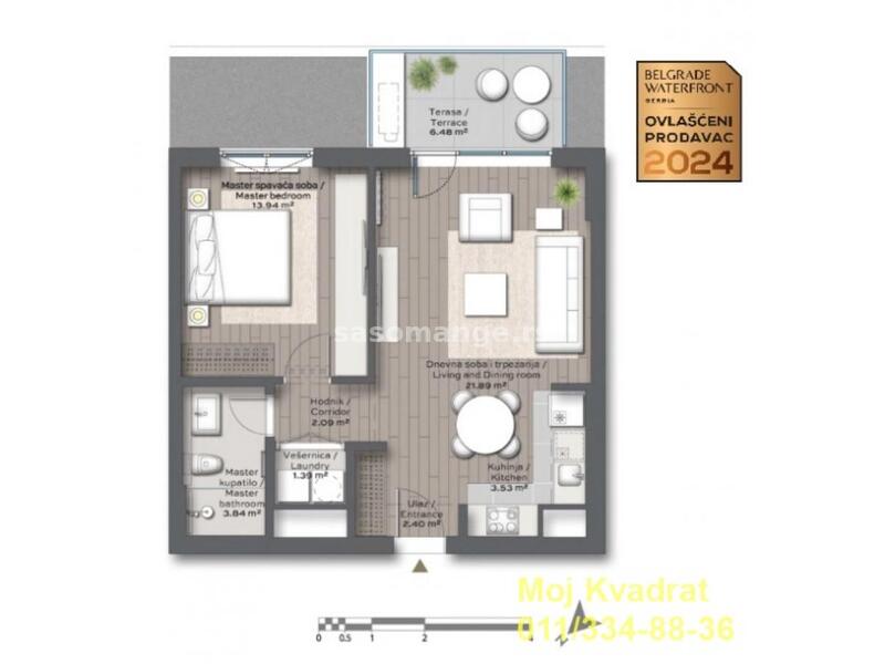 Savski venac, Beograd na vodi - BW Nota, 56m2 - The Melody of Your Life - NO COMMISSION FOR THE B...