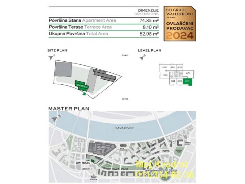 Savski venac, Beograd na vodi BW Rima, 83m2 - bez provizije za kupca!
