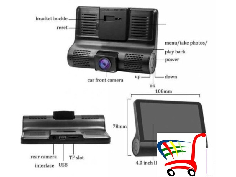 Kamera za auto sa displejom 1080p HD rezolucija-KAMERA - Kamera za auto sa displejom 1080p HD rez...