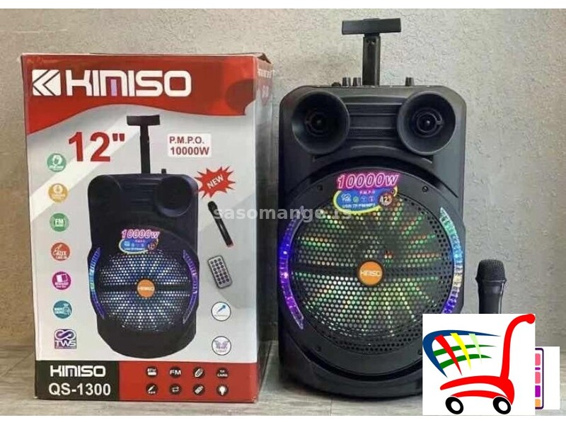 Karaoke zvucnik sa bezicnim mikrofonom Kimiso QS1300 - Karaoke zvucnik sa bezicnim mikrofonom Kim...