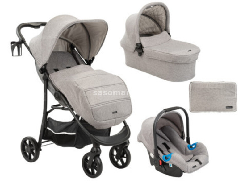 KikkaBoo kolica Selina 3in1 set sa autosedištem i tvrdom korpom Light Grey ( KKB11180 )