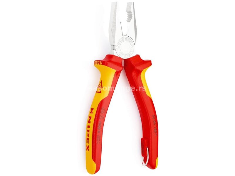 Knipex izolovana kombinovana klešta sa dodatkom za kačenje 1000V VDE 180mm (03 06 180 T BK)