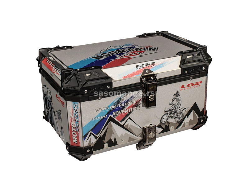 LS2 ROCK aluminijumski kofer sivi 65L