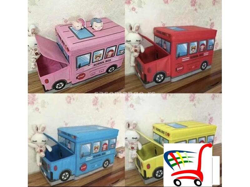 Kutija za igracke autobus tabure i kutija za igracke plavi - Kutija za igracke autobus tabure i k...