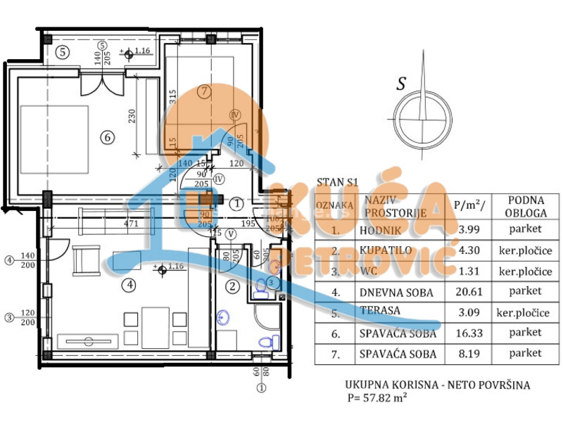 Stan u novogradnji, 58m2 preko puta hotela Tami Residence