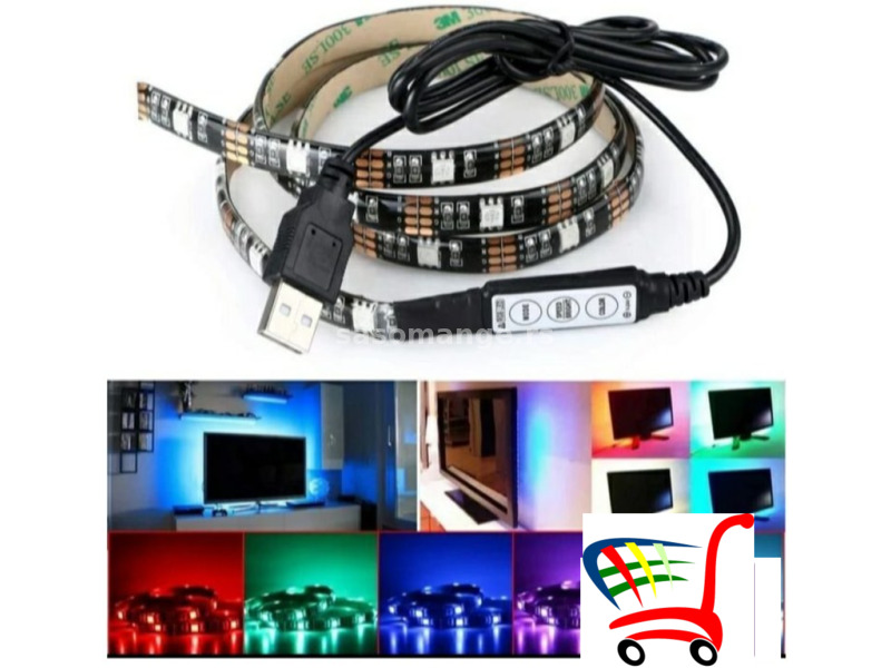 LED RGB USB TRAKA 2m Pozadinsko Osvetljenje Za Televizor - LED RGB USB TRAKA 2m Pozadinsko Osvetl...